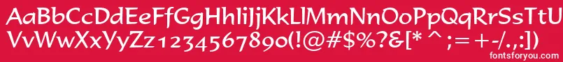 フォントFormal436Bt – 赤い背景に白い文字