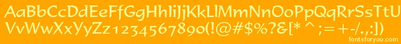 フォントFormal436Bt – オレンジの背景に黄色の文字