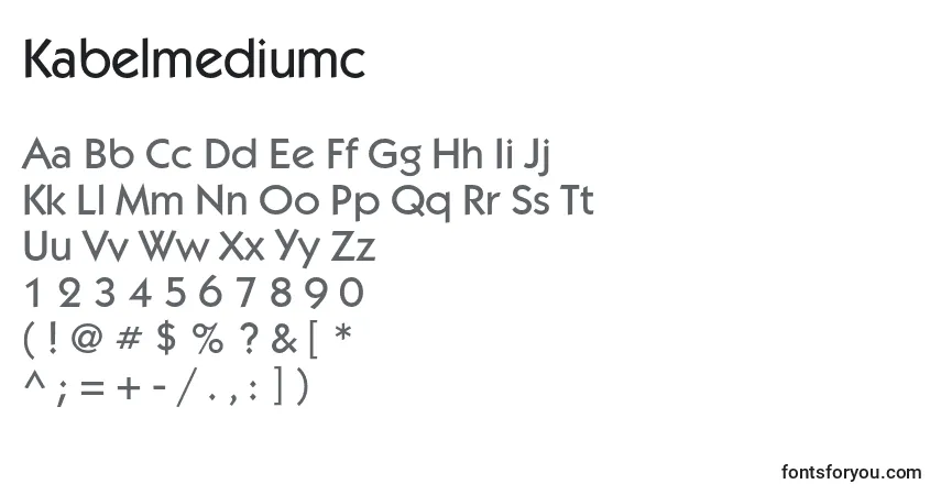Czcionka Kabelmediumc – alfabet, cyfry, specjalne znaki