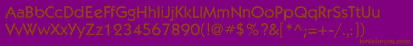フォントKabelmediumc – 紫色の背景に茶色のフォント