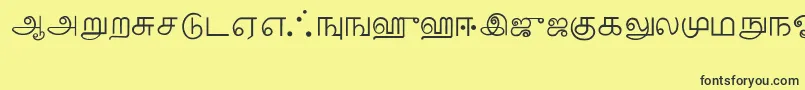 フォントTamil – 黒い文字の黄色い背景