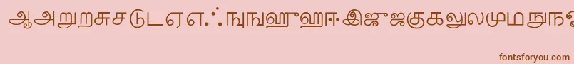 フォントTamil – ピンクの背景に茶色のフォント