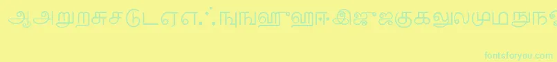 Tamil Font – Green Fonts on Yellow Background