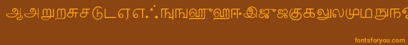 Tamil Font – Orange Fonts on Brown Background