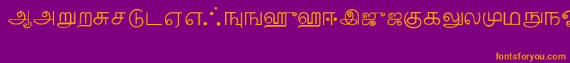 フォントTamil – 紫色の背景にオレンジのフォント