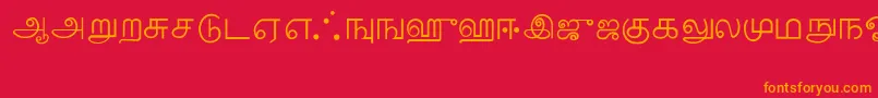 フォントTamil – 赤い背景にオレンジの文字