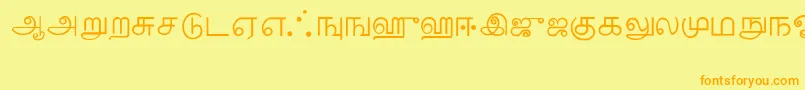 Tamil Font – Orange Fonts on Yellow Background