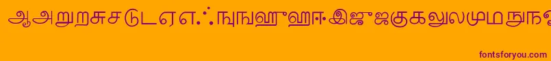 Tamil-Schriftart – Violette Schriften auf orangefarbenem Hintergrund