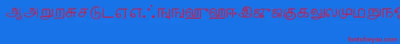 Fonte Tamil – fontes vermelhas em um fundo azul