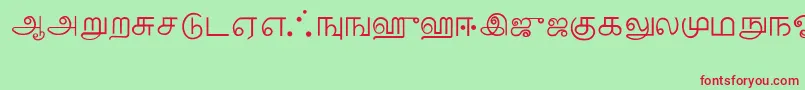 フォントTamil – 赤い文字の緑の背景