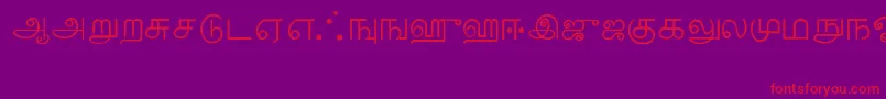 フォントTamil – 紫の背景に赤い文字