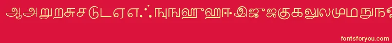 Czcionka Tamil – żółte czcionki na czerwonym tle