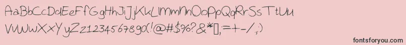 Rubenkoops-fontti – mustat fontit vaaleanpunaisella taustalla