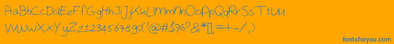 Rubenkoops Font – Blue Fonts on Orange Background