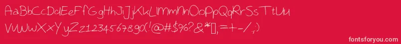 Rubenkoops Font – Pink Fonts on Red Background