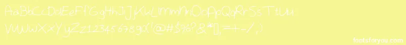 Шрифт Rubenkoops – белые шрифты на жёлтом фоне