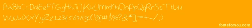 Rubenkoops Font – Yellow Fonts on Orange Background