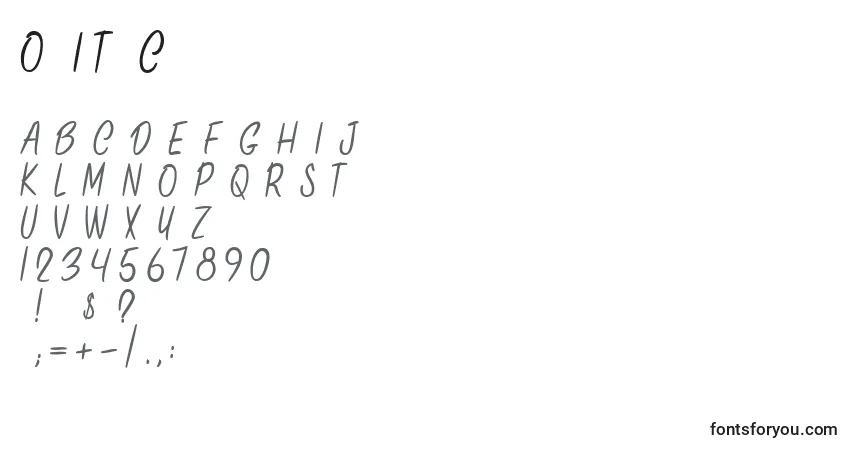 Schriftart OnlyInThisCase – Alphabet, Zahlen, spezielle Symbole