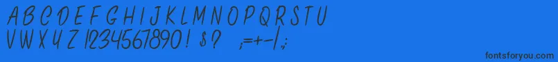 フォントOnlyInThisCase – 黒い文字の青い背景