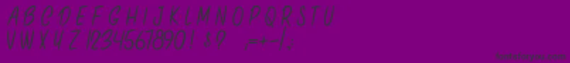 OnlyInThisCase-Schriftart – Schwarze Schriften auf violettem Hintergrund