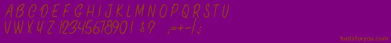 OnlyInThisCase-Schriftart – Braune Schriften auf violettem Hintergrund