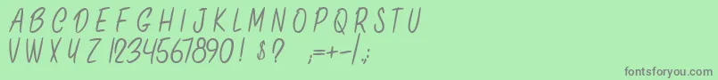 OnlyInThisCase Font – Gray Fonts on Green Background
