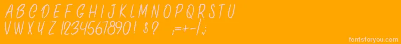 OnlyInThisCase Font – Pink Fonts on Orange Background