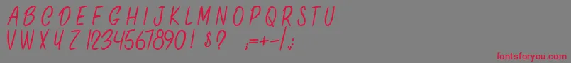 OnlyInThisCase Font – Red Fonts on Gray Background