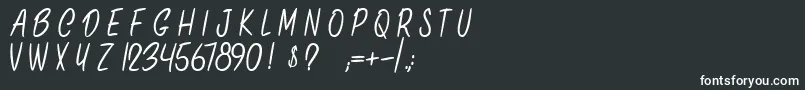 OnlyInThisCase-fontti – valkoiset fontit mustalla taustalla