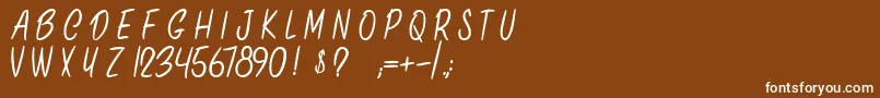 フォントOnlyInThisCase – 茶色の背景に白い文字