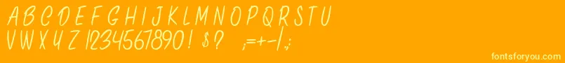 フォントOnlyInThisCase – オレンジの背景に黄色の文字