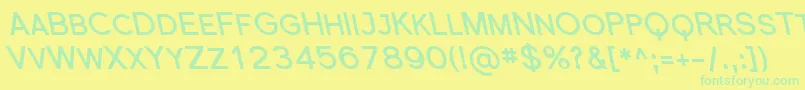 フォントFlorsn48 – 黄色い背景に緑の文字