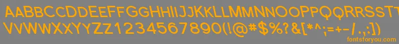 フォントFlorsn48 – オレンジの文字は灰色の背景にあります。