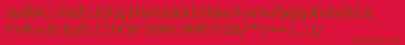 NimbusromdcyBoldItalic Font – Brown Fonts on Red Background