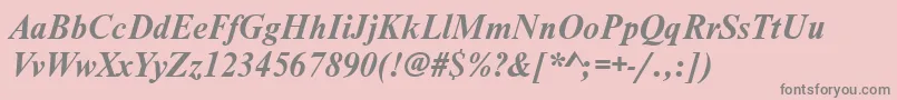 NimbusromdcyBoldItalic-Schriftart – Graue Schriften auf rosa Hintergrund
