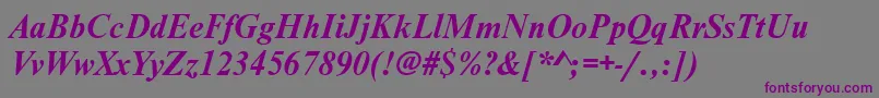 Шрифт NimbusromdcyBoldItalic – фиолетовые шрифты на сером фоне