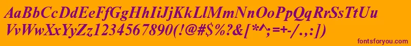 NimbusromdcyBoldItalic Font – Purple Fonts on Orange Background