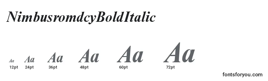 NimbusromdcyBoldItalic Font Sizes