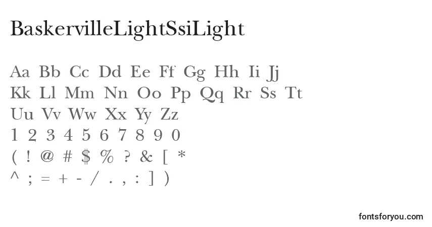 BaskervilleLightSsiLight-fontti – aakkoset, numerot, erikoismerkit