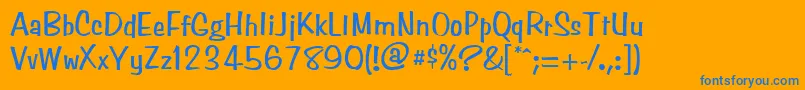 SimpsonNormal Font – Blue Fonts on Orange Background