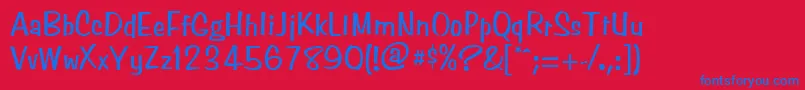 SimpsonNormal Font – Blue Fonts on Red Background