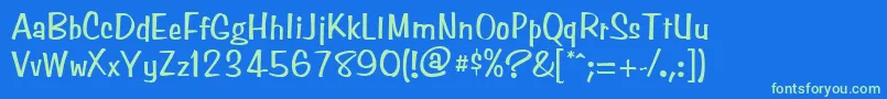 SimpsonNormal Font – Green Fonts on Blue Background