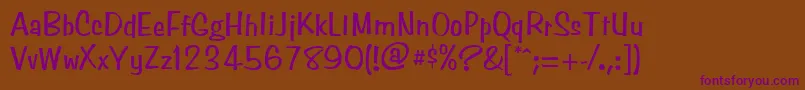 SimpsonNormal Font – Purple Fonts on Brown Background