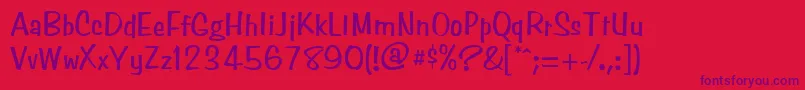 SimpsonNormal Font – Purple Fonts on Red Background
