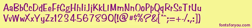 SimpsonNormal Font – Purple Fonts on Yellow Background