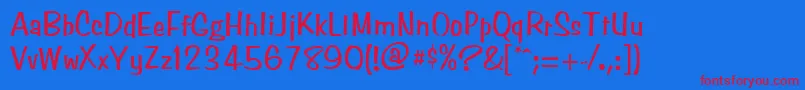 フォントSimpsonNormal – 赤い文字の青い背景