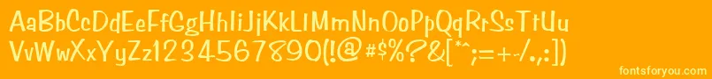 SimpsonNormal Font – Yellow Fonts on Orange Background