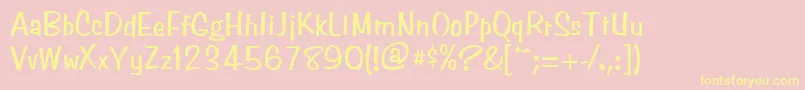 SimpsonNormal Font – Yellow Fonts on Pink Background