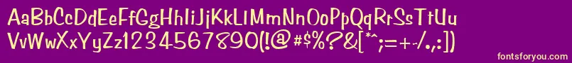SimpsonNormal Font – Yellow Fonts on Purple Background