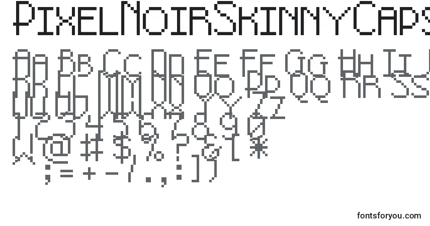 Шрифт PixelNoirSkinnyCaps – алфавит, цифры, специальные символы